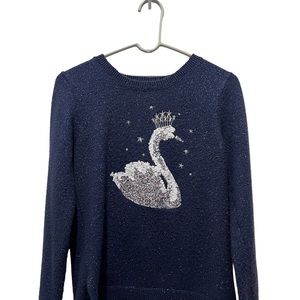 Child’s place sparkly navy sweater with sequence! lightly worn (XXL• 16)